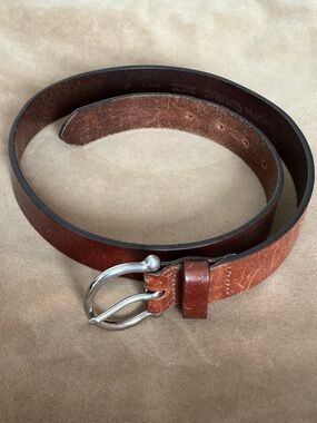 Banana Republic Brown Leather Belt with Silver Buckle